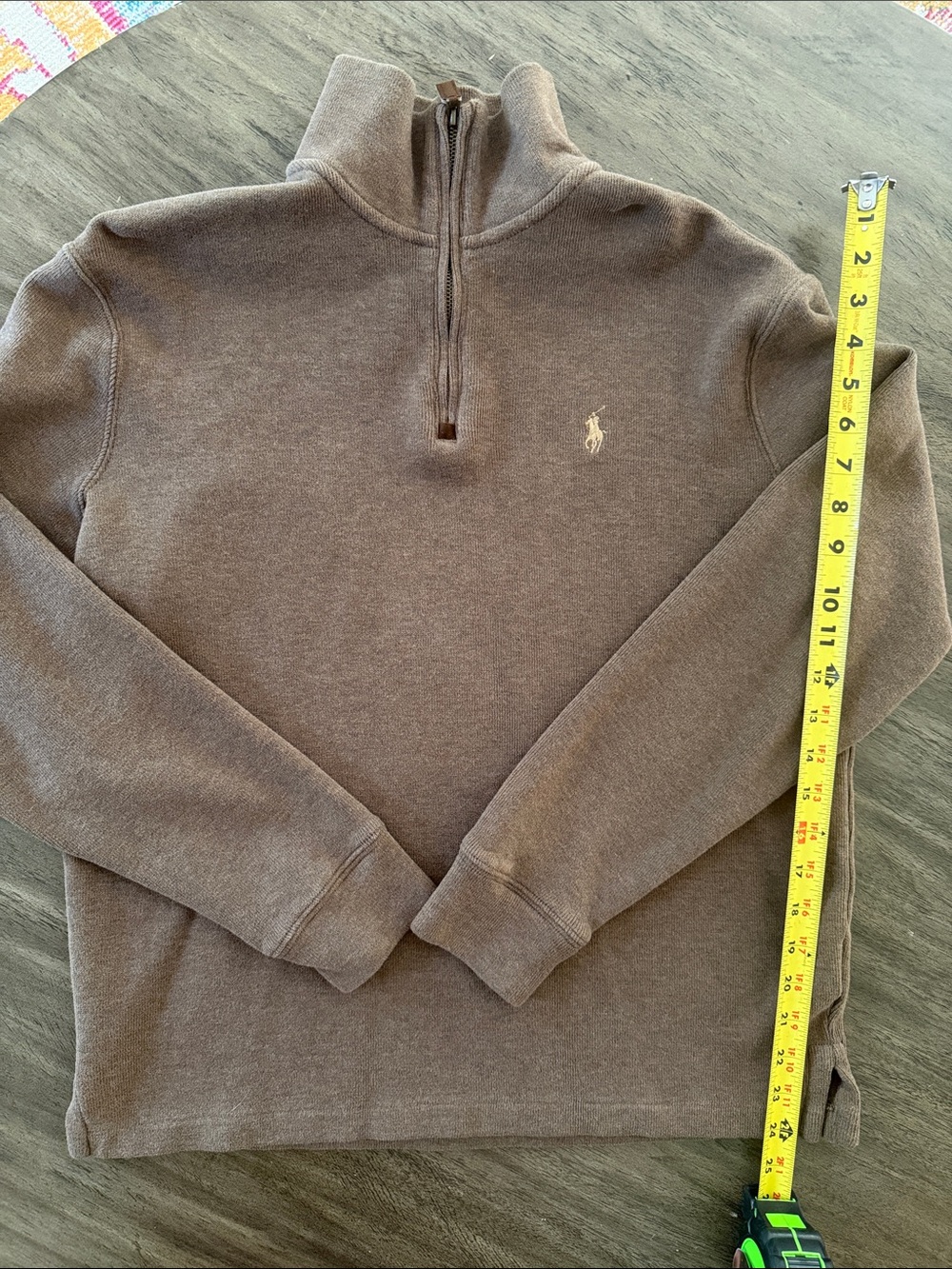 Ralph Lauren Brown 1/4 quarter Pullover Sweater size medium brown